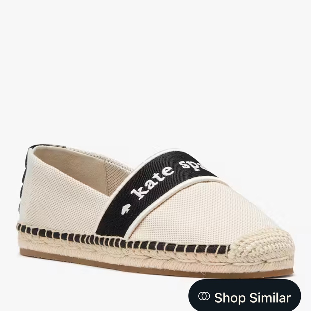Kate Spade Cream and Black Espadrille Flats